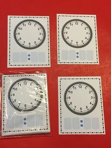 DRY ERASE - LEARN TO TELL THE TIME  -  BLANK CLOCK FACES - 40 LAMINATED CARDS - Picture 1 of 4