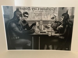 Nathan Szerdy SIGNED Batman Diner Art Print Nightwing Batgirl Robin - Picture 1 of 3