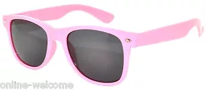 CLASSIC 80s VINTAGE RETRO DARK SMOKE LENS GAFAS DE SOL SHADES BABY PINK - Imagen 1 de 1