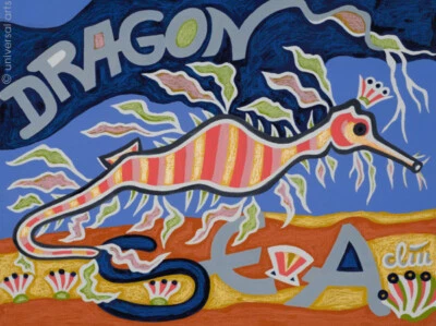 JACQUELINE DITT - Fancy Sea Dragon A4 DRUCK n.Gemälde Bilder Seepferdchen - Bild 1 von 3