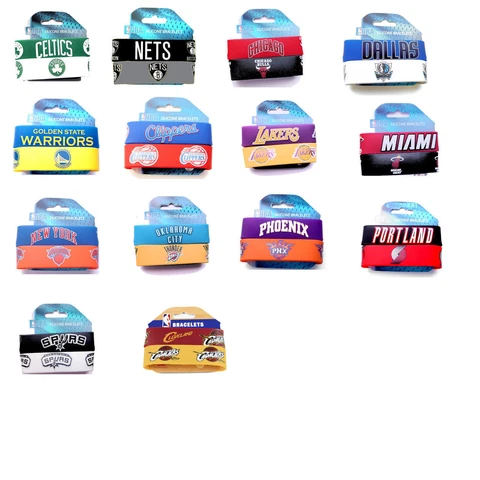 NBA rubber wrist band fan bracelet silicone 2 pack PICK your team Cover