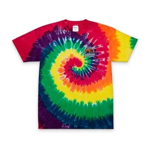 T-shirt colorata oversize tie-dye con ricamo - Summer Vibes, Festival - Foto 1 di 11