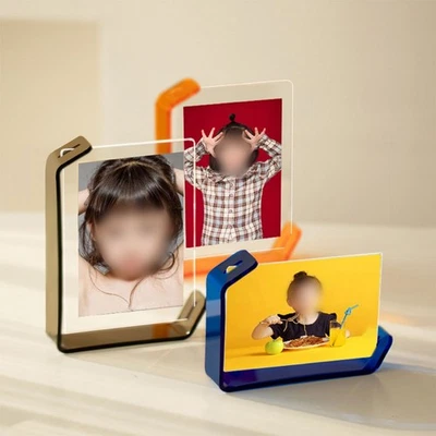 Double Sided Acrylic Floating Picture Frame with Stand for Home and Office Use - Image 1 of 4
