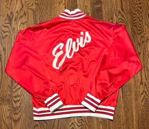 Vintage Elvis Jacket Graceland Satin Large Presley Memphis Rock N Roll 70s RARE - Picture 1 of 3