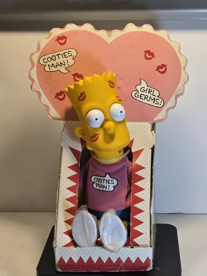 Muñeca de vinilo Bart Simpson 1990 vintage lápiz labial besos cooties hombre! Valentine’s  Foto 1 de 4