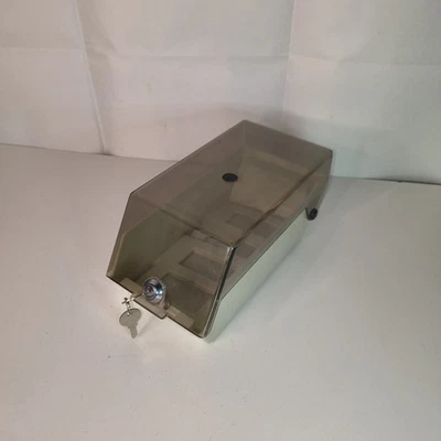 Vintage Floppy Disc Flip Top Storage Box with Key and Dividers - Image 1 of 4