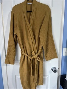 Accappatoio garza unisex nuvola paracadute cotone linea lunga ambra oro giallo spa grande - Foto 1 di 11