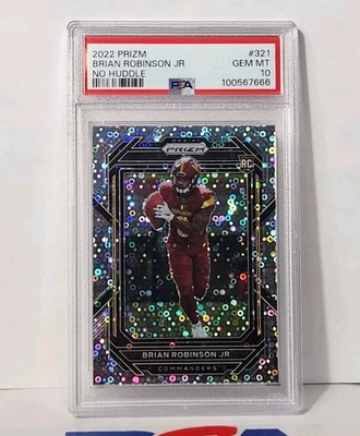 2022 Prizm Brian Robinson Jr RC No Huddle Rookie Disco #321 PSA 10 - Image 1 of 2