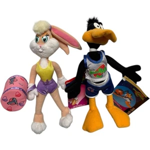 Vintage 1996 Warner Brothers Space Jam Plush Lola Rabbit & Daffy Duck With Tags - Picture 1 of 6