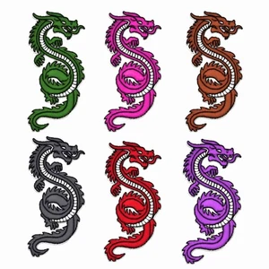 Heating Dragon Patch | Embroidered Iron On Sew On Multi-Color Design - Picture 1 of 8