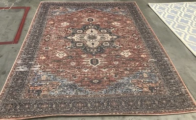 Tapete de encadernação danificado vermelho/marinho 6'-7" x 9'-0", preço reduzido 1172682343 SEP560Q-7 - Imagem 1 de 4