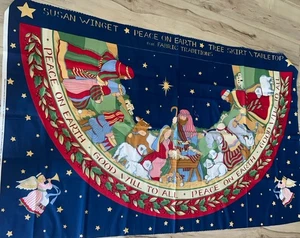 Belén Peace On Earth Panel de Tela Árbol de Navidad Falda 1 Medio Círculo - Imagen 1 de 1