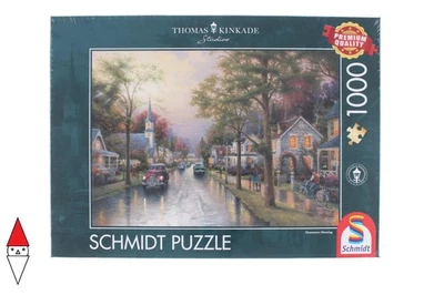 PUZZLE PAESAGGI SCHMIDT VILLAGGI KINKADE HOMETOWN MORNING 1000 PZ - Immagine 1 di 3