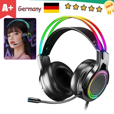 Gaming Headset Gaming Kopfhörer mit Mikrofon HD Stereo LED für PS4 PC Xbox One - Bild 1 von 4