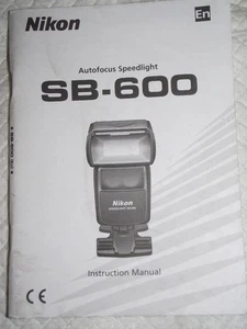 ORIGINAL NIKON BEDIENUNGSANLEITUNG FÜR NIKON SB-600 AUTOFOKUS SPEEDLIGHT BLITZ - Bild 1 von 1