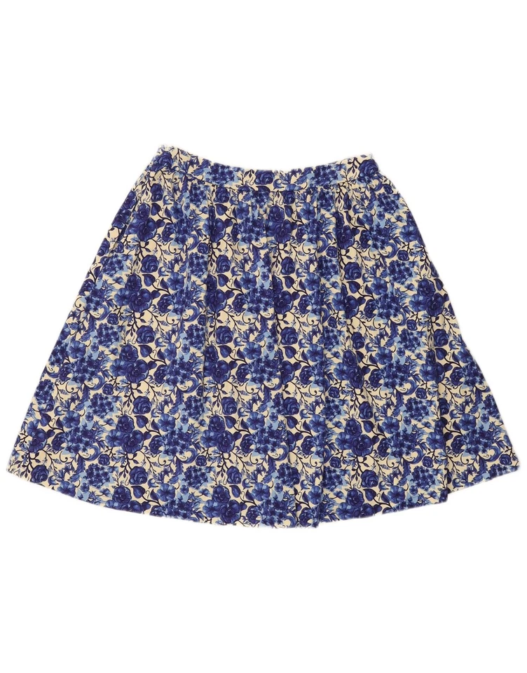 Falda plisada para mujer Lindy Bop W30 mediana azul floral algodón BI29 Foto 1 de 3