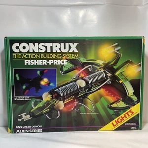 Vintage 1980s Fisher Price Construx Alien Series Laser Demon 6225 incomplete Box - Picture 1 of 11