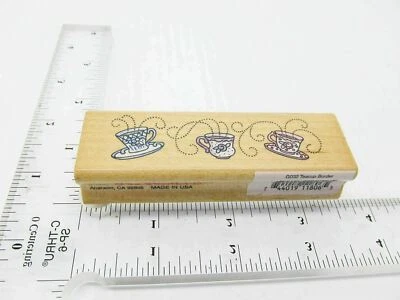 Sello de goma Tea For Three Teacups - Juego de estampillas B232 Foto 1 de 4