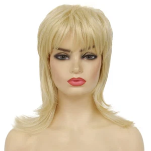 Peluca de salmonete disfraz Fantalook años 70 80 rubia oscura cosplay capas escenario recto - Imagen 1 de 9