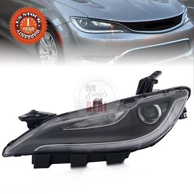 Driver Side Halogen Headlight w/LED DRL Black Trim For 2015-2017 Chrysler 200 - Изображение 1 из 4
