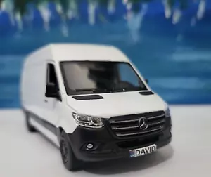 PERSONALISED NAME sprinter Van Mercedes white delivery model gift present sleeve - Picture 1 of 9