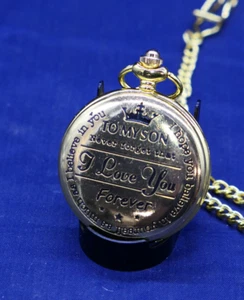 Pocket watch from father to son I LOVE YOU ENGARVE - Picture 1 of 9