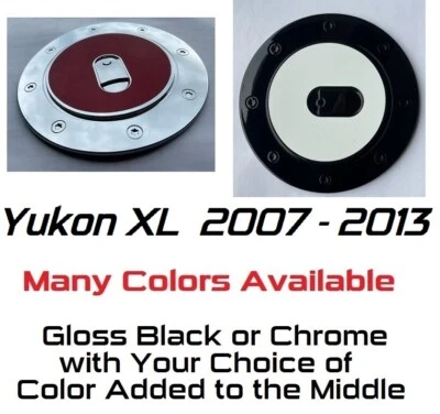 CUBIERTA DE PUERTA DE GAS PERSONALIZADA NEGRA O CROMADA 2007-2013 GMC Yukon XL U PICK COLOR MEDIO Foto 1 de 4