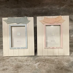 Russ Baby Set Of 2 Picture Frames Boy Girl Twins Baby Shower - Picture 1 of 9