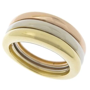Cartier Ring Trinity 3 Row Triple Band 750(18K) Tri-Color Gold Size15 55 in Box - Picture 1 of 6