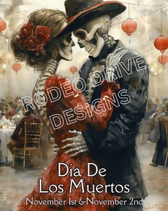 Day of the Dead Dia De Los Muertos Print 16 X20 Signed by The Artist Navarro - Picture 1 of 2