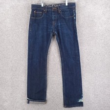 Cult Of Individuality Jeans Mens 32x34 Rebel Straight Selvedge Japan Blue