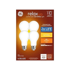 GE Relax 4-Pack 40 W Equivalent Dimmable Soft White A19 LED Light Fixture Lig... - Picture 1 of 1