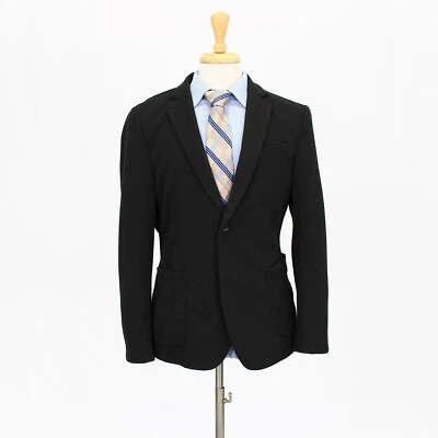 Paul Jones 40R Black Sport Coat Blazer Jacket Solid 2B Polyester - Image 1 of 4