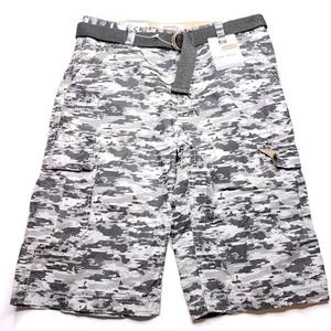 Boys Levis Cargo Shorts 91R967-GR5 Grey Digi Camo Size 18 Relaxed Fit  - Picture 1 of 8