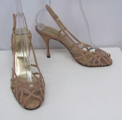 Zapatos De Colección Dolce & Gabbana Metálicos Eslinga Trasera Rosa Champagne Talla 39 1/2 Foto 1 de 4