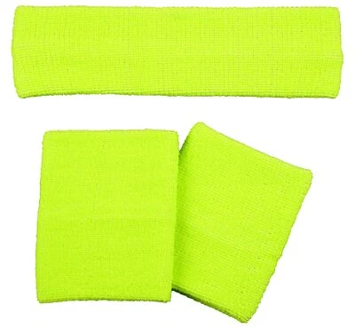 Schweißbandset 80er Jahre Aerobic neonfarben Sport Karneval Fasching - Bild 1 von 2