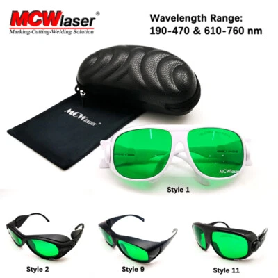 190-470 & 610-760 nm Laser Protection Glasses Laser Safety Goggles OD4+ CE - Image 1 of 4