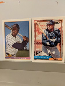 1992 TONY GWYNN Topps #270 and Bowman 1991 #647 San Diego Padres HOF