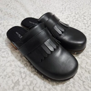 Zuecos Kelsi Dagger Brooklyn para mujer madera tachonada hobby negros talla 6 - Imagen 1 de 11