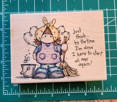 Whipper snappers Rubber stamp LARGE House cleaning Angel. Funny NEW B10 - Image 1 of 4