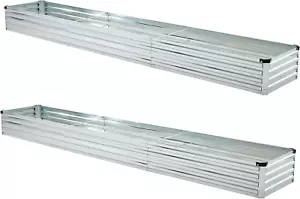 10X2X1Ft(2 Pack) Galvanized Raised Garden Bed,Outdoor Planter Box Metal Patio Ki - Picture 1 of 12