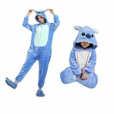 Adult/Kids Pajama Blue Stitch Animal Onesie11 Hallowee Stitch Unisex Costume New - Image 1 of 4