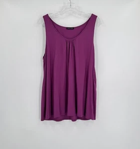 Eileen Fisher Womens Purple Knit Silk Ruched Front Sleeveless Tank Top - Picture 1 of 6