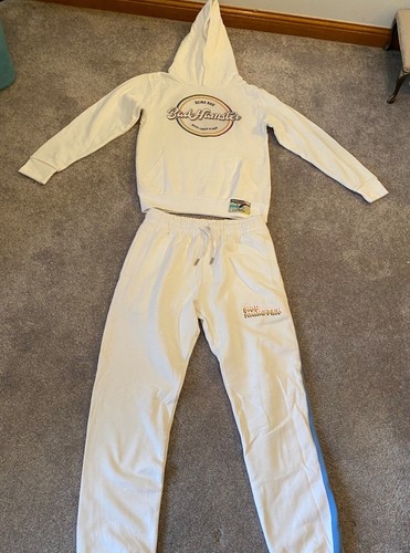 VETEMENTS Set pantaloni da jogging e felpa bianca Bad Hamster Lite Collection XS nuovi senza etichette