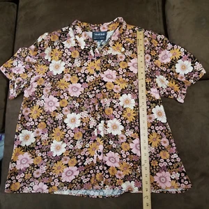 NWT MODCLOTH X PRINCESS HIGHWAY BUTTON UP BLOUSE FLORAL SHORT SLEEVE Sz 24 - Picture 1 of 13