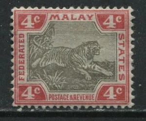 Malaya 1901 4 cent Tiger mint o.g. hinged - Picture 1 of 1
