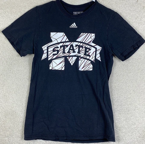 Mississippi State Bulldogs Adidas Small T Shirt NCAA Black Adult Size S T Shirt Cover