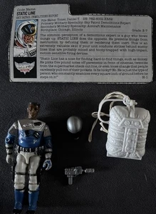 GI Joe Sky Patrol Static Line 1990 Spielfigur Hasbro Actionfigur mit Karte - Bild 1 von 4
