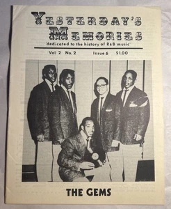 YESTERDAYS MEMORIES VOL 2 ISSUE 6 THE GEMS 1975 VINTAGE R&B MUSIC MAGAZINE - Picture 1 of 10