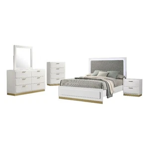 Coaster Caraway 5-piece Wood Eastern King Bedroom Set White and Gray - Picture 1 of 2